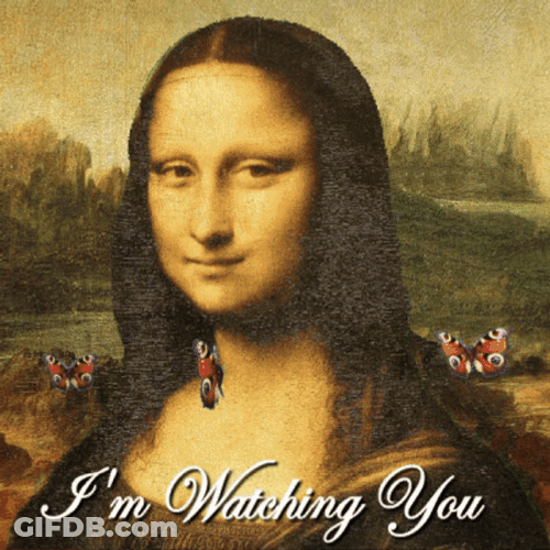Mona Lisa Painting Moving I'm Wishing You GIF