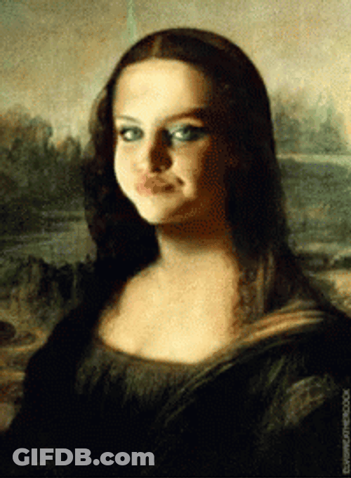 Mona Lisa Painting Moving Mouth GIF