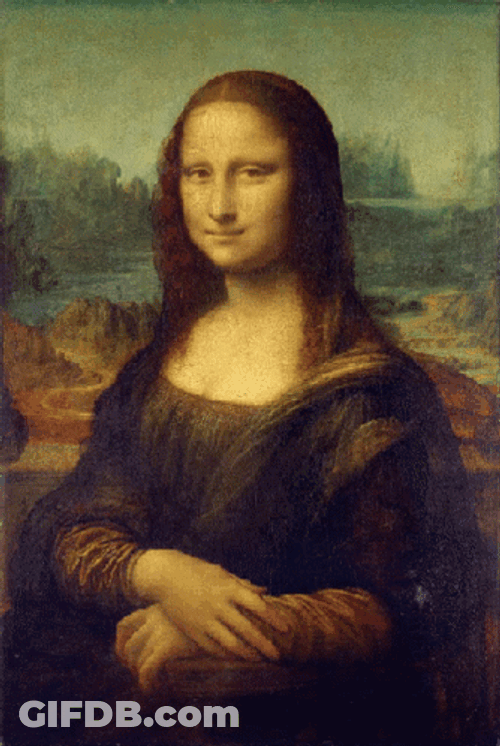 Mona Lisa Painting Skeleton GIF
