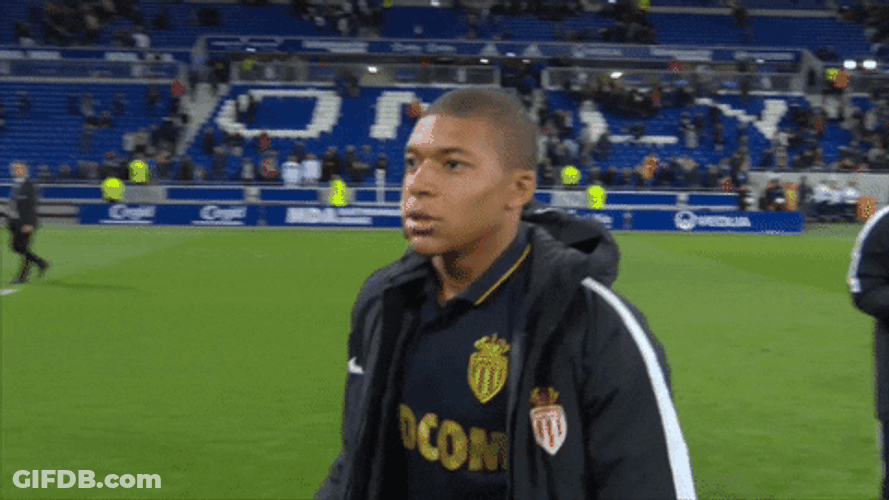 Monaco Mbappe Walking Sticking Tongue Out GIF