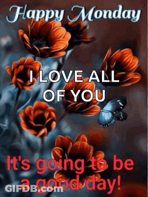 Monday Blessings Orange Flowers GIF