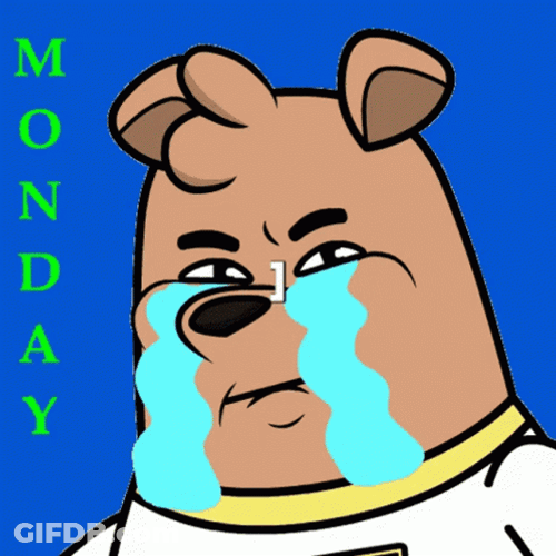 Monday Blues Crying Bear GIF
