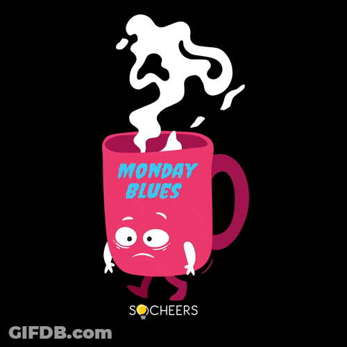 Monday Blues Walking Cup GIF