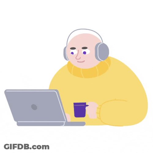 Monday Coffee Animated Man Working GIF