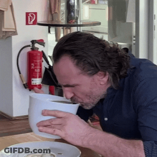 Monday Coffee Dristan Alsela Drinking From Giant Mug GIF