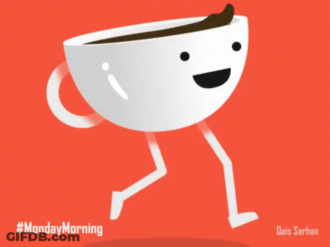Monday Coffee Running Away From Man GIF