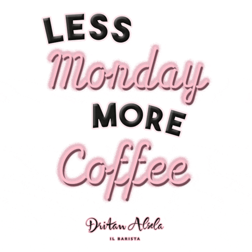 Monday Coffee Text Animation GIF
