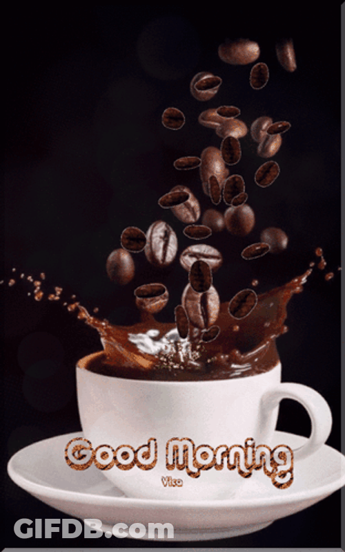 Monday Coffee With Floating Beans GIF