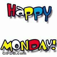 Monday Happy In Colorful Font GIF