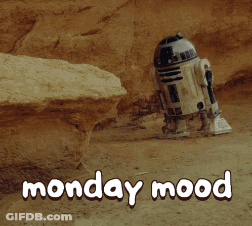 Monday Mood Sign With Rocket GIF
