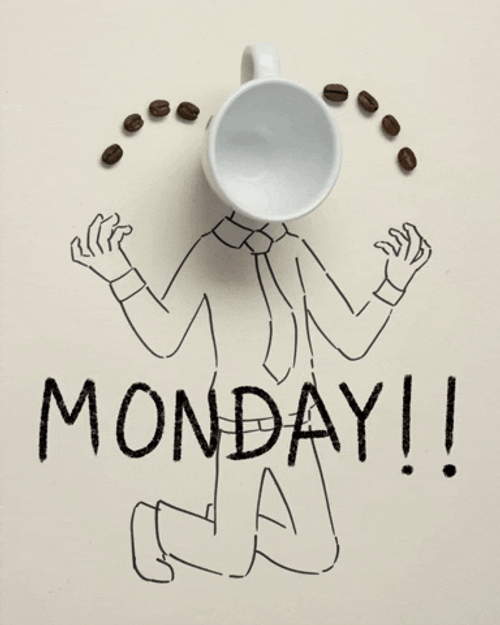 Monday Morning Crying Coffee Beans Art Drawing GIF