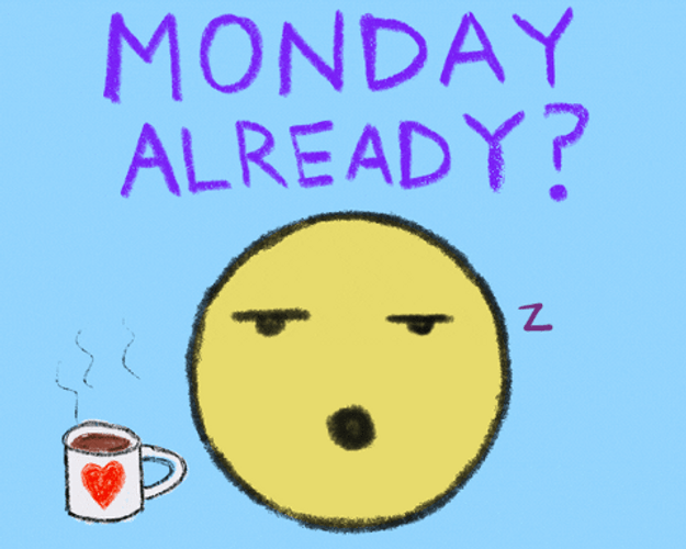Monday Morning Hate Sleepy Emoji Coffee GIF