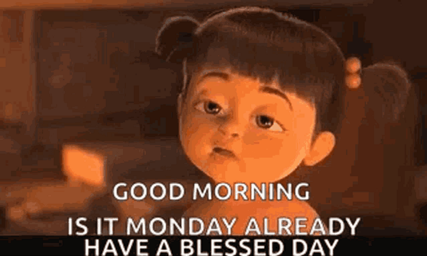 Monday Morning Sleepy Blinking Monster Inc. Meme GIF