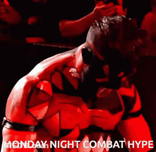Monday Night Combat Hype Poster Man In Red Outfit GIF