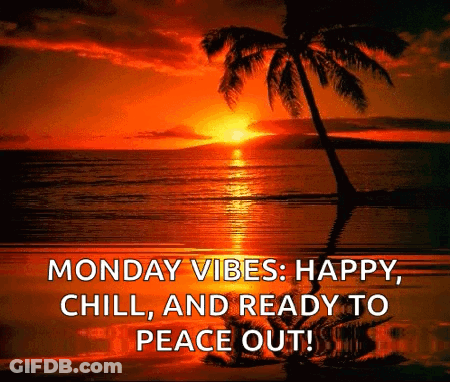 Monday Vibes : Happy , Chill , And Ready To Peace Out GIF