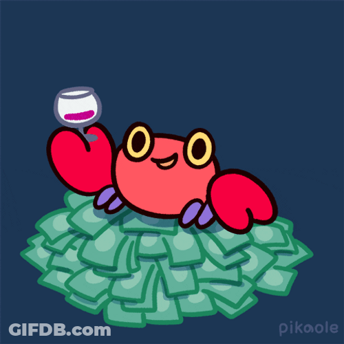 Money And Wine Crab Rave GIF
