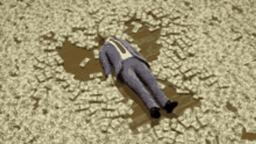 Money Bags Snow Angel GIF