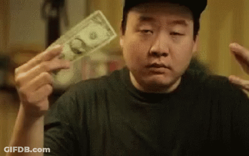 Money Falling Asian Guy Tossing Money GIF
