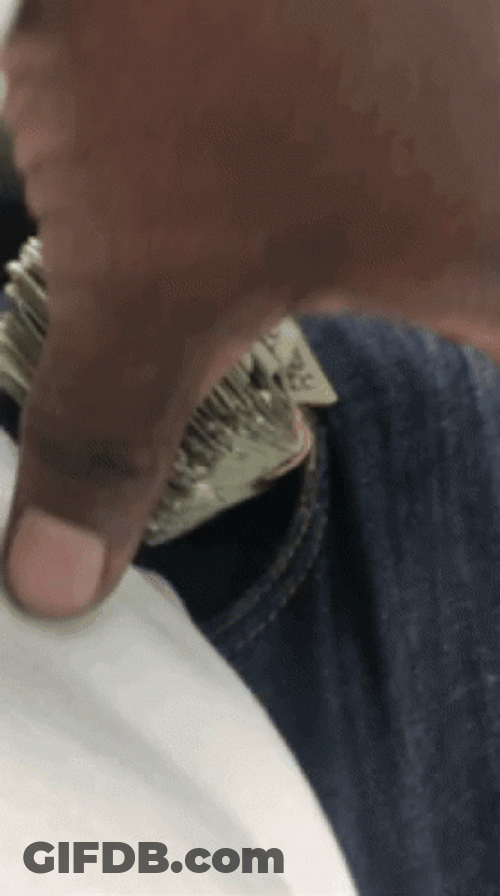 Money Falling Cash Stack In Pocket GIF