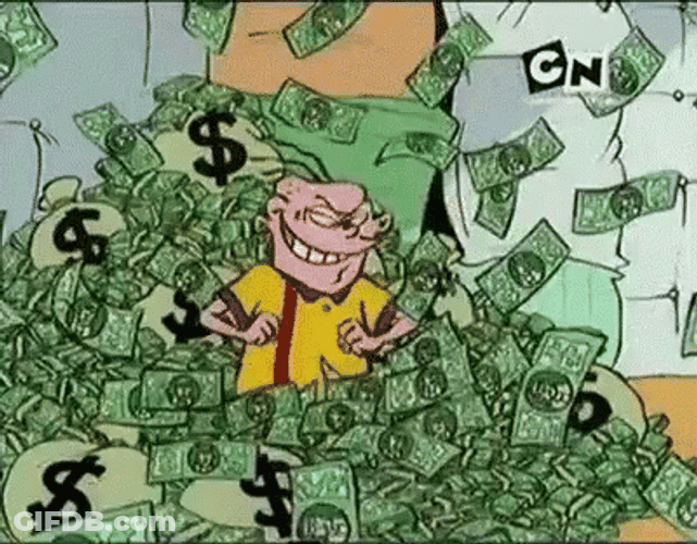 Money Falling Ed Edd Eddy Catching Money GIF