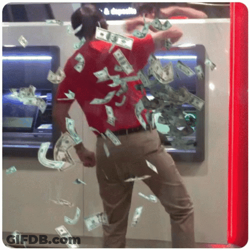 Money Falling Happy Dance Party GIF