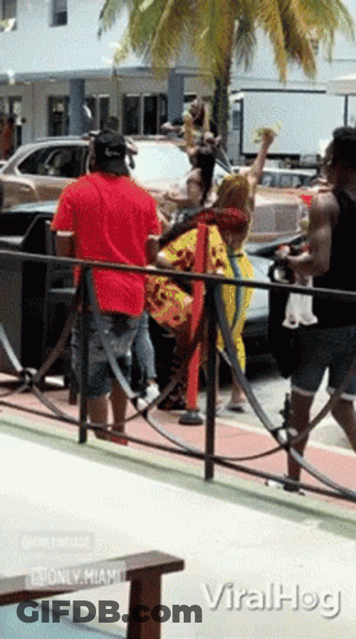 Money Falling In Street Chaotic Crowd GIF