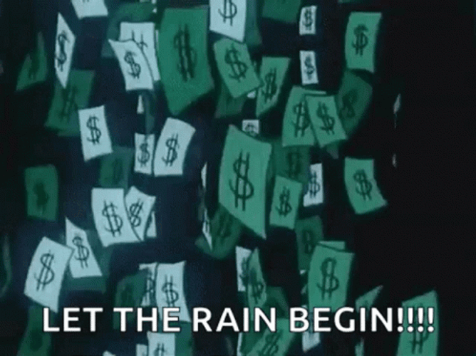 Money Falling Let The Rain Begin GIF