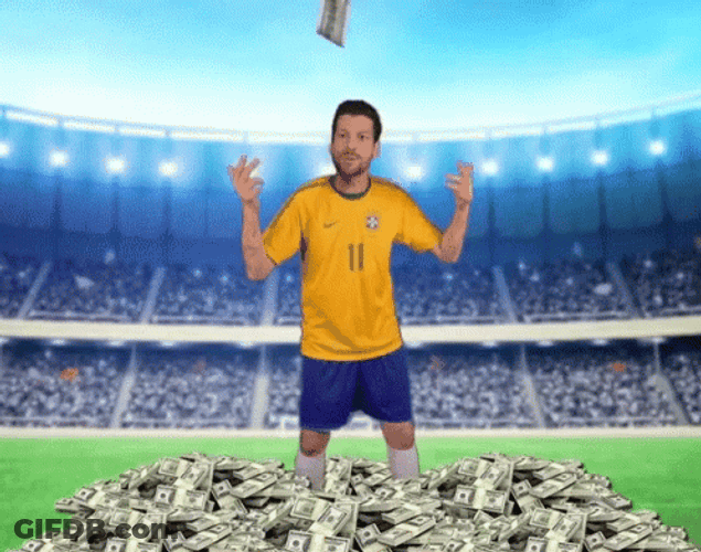 Money Falling Neymar Da Silva Santos Junior GIF