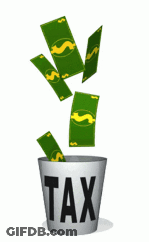 Money Falling On Taxes GIF