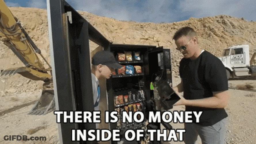 Money Falling Vendo Machine GIF