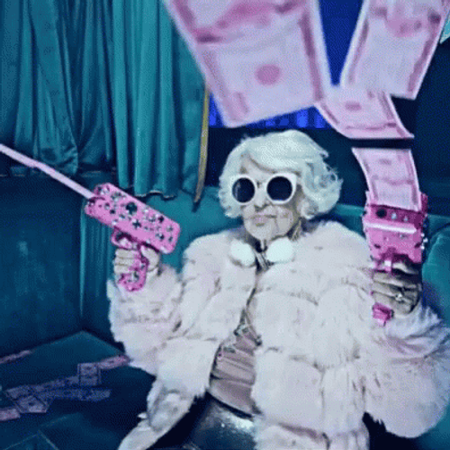 Money Gun Boss Grandma Gangster GIF