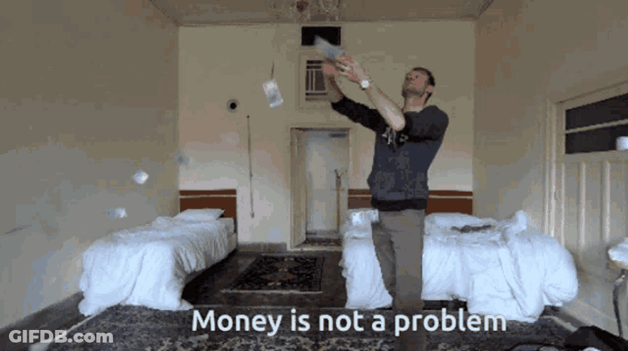 Money Is Not A Problem Raining Money GIF