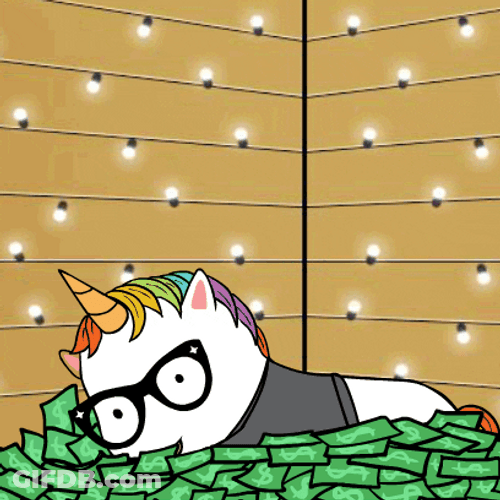 Money Rain Baby Unicorn GIF
