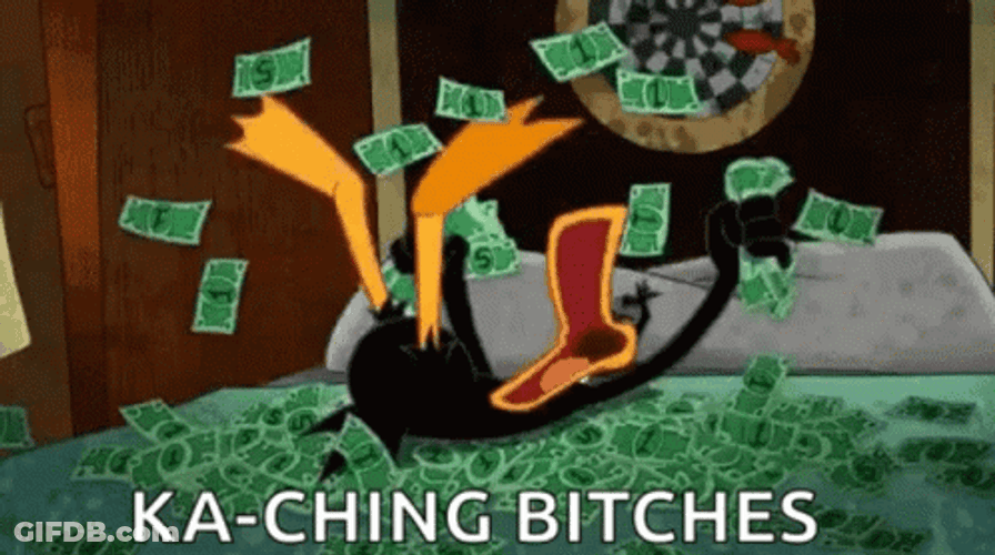 Money Rain Happy Donald Duck GIF