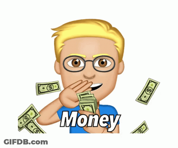 Money Rain Memoji GIF