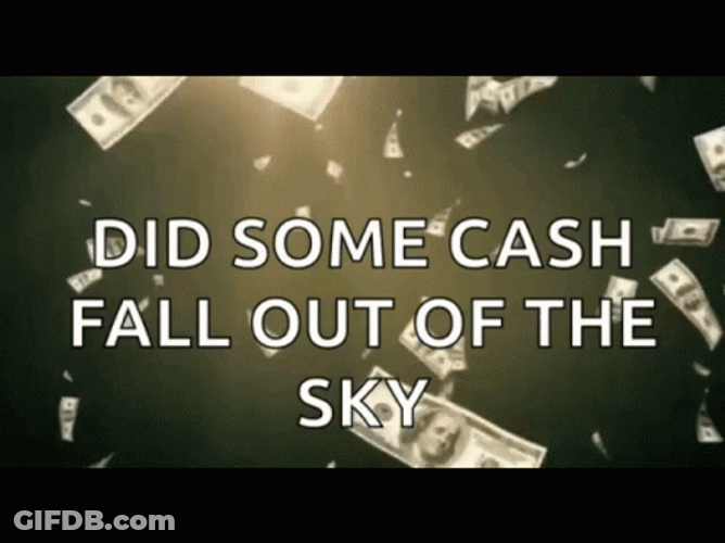 Money Slow Motion Falling From Heavens GIF