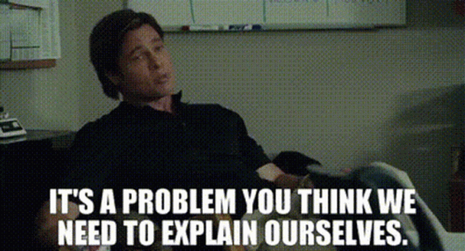 Moneyball Brad Pitt Problem To Explain Ourselves GIF