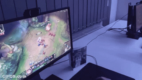 Monitor Displaying Video Game League GIF