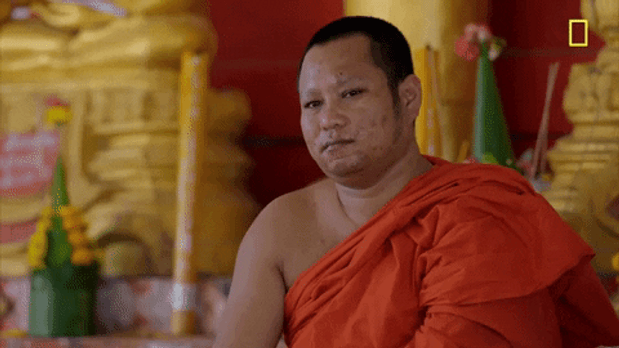 Monk From Laos Staring GIF