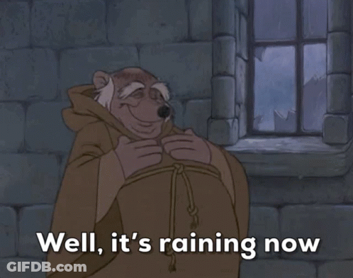 Monk Saying Well It's Raining Now GIF