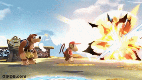 Monkey And Bear Fighting Video Game GIF