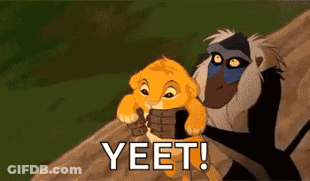 Monkey And Lion From The Lion King Sitting On Tree Branch GIF