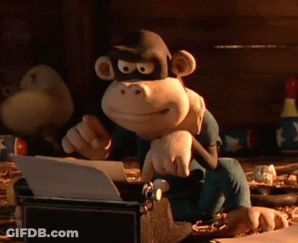 Monkey Bandit Typing Job Working Hard GIF