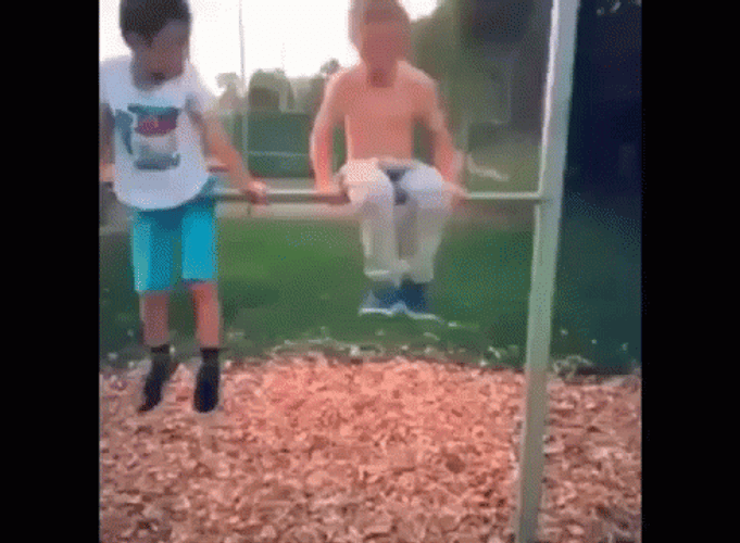 Monkey Bar Boy Spinning GIF