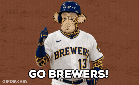 Monkey Baseball Player Saying Go Brewers GIF