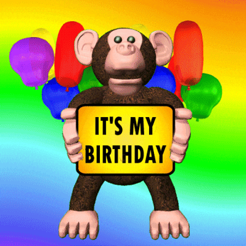 Monkey Birthday Month Party GIF