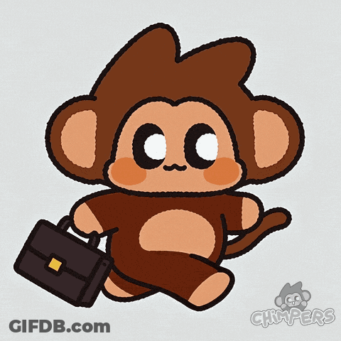 Monkey Carrying Briefcase Chimpers GIF