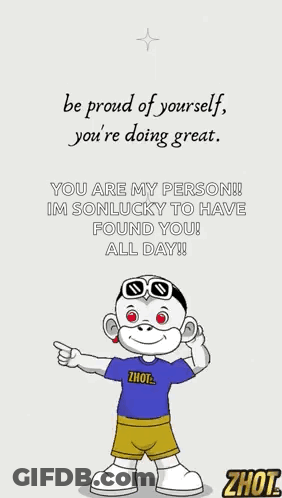 Monkey Cartoon Be Proud Of Yourself GIF
