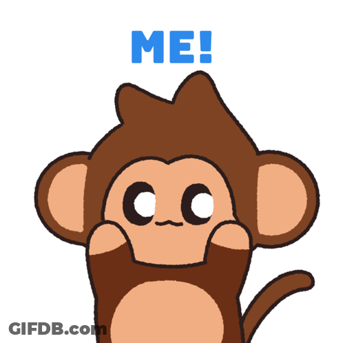 Monkey Cartoon Saying Meeee GIF