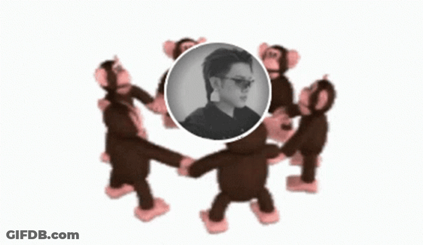 Monkey Circle Black Glasses Korean Guy GIF